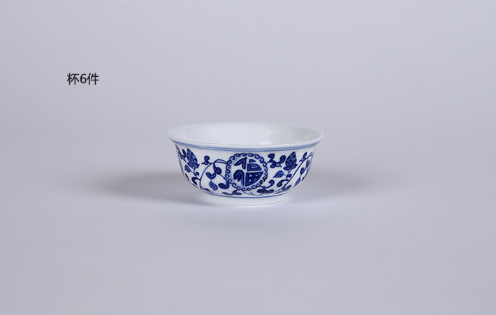 8头手绘功夫茶具福寿绵延-产品中心-景德镇陶瓷集团有限责任公司
