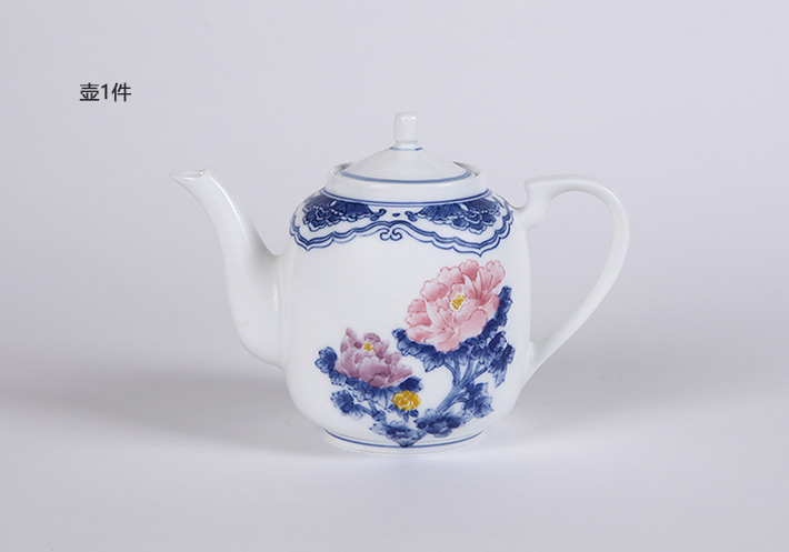 7头釉下手绘五彩茶具--繁华祥瑞-产品中心-景德镇陶瓷集团有限责任公司