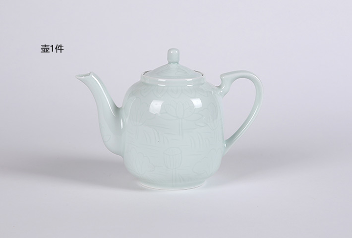 7头镌刻绿茶具-产品中心-景德镇陶瓷集团有限责任公司