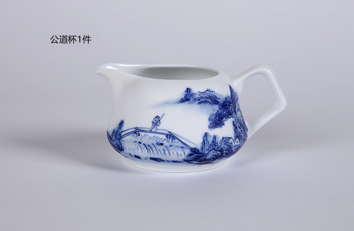 8头手绘青花茶具--山水-产品中心-景德镇陶瓷集团有限责任公司