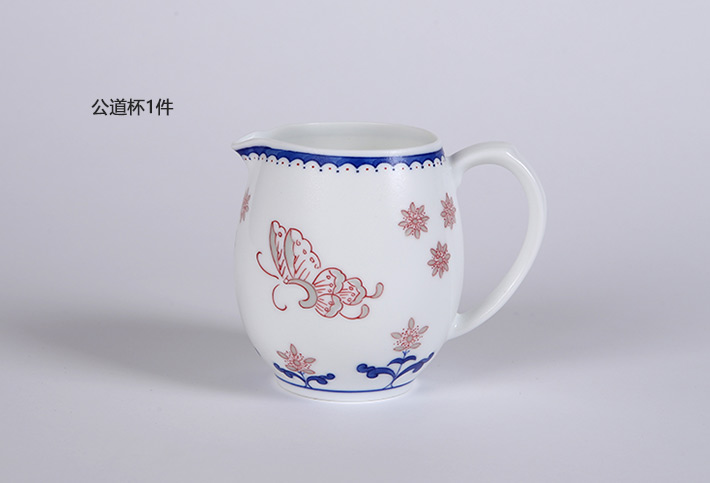 8头青花釉里红茶具蝶舞-产品中心-景德镇陶瓷集团有限责任公司
