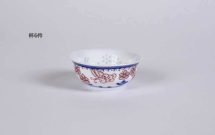 8头青花釉里红茶具蝶舞-产品中心-景德镇陶瓷集团有限责任公司