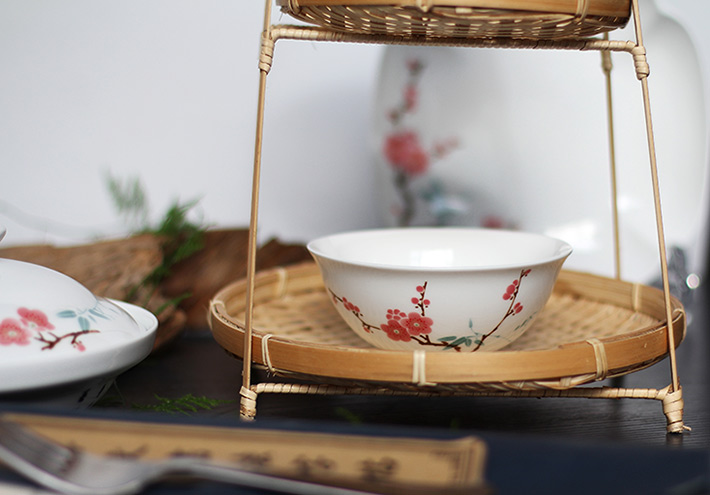 48头中餐具--翠竹红梅-产品中心-景德镇陶瓷集团有限责任公司