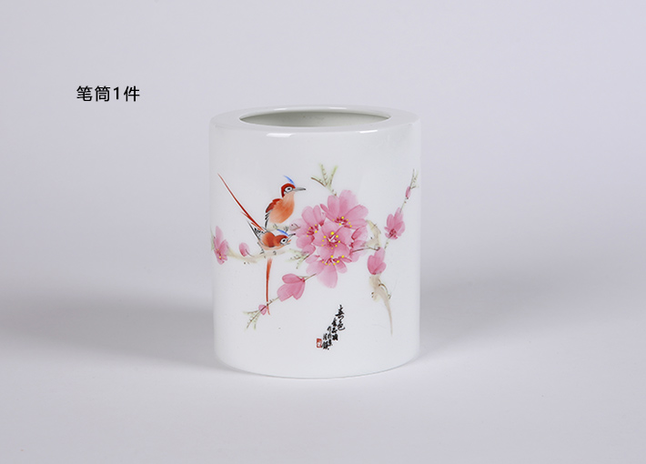 6头手绘文具（水点桃花）-产品中心-景德镇陶瓷集团有限责任公司