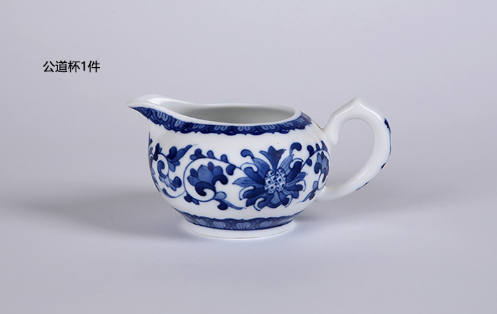 8头手绘青花时光茶具洋莲-产品中心-景德镇陶瓷集团有限责任公司