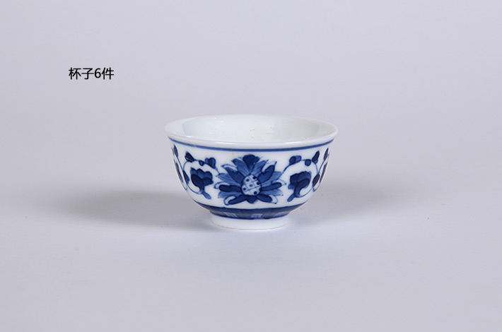 8头手绘青花时光茶具洋莲-产品中心-景德镇陶瓷集团有限责任公司