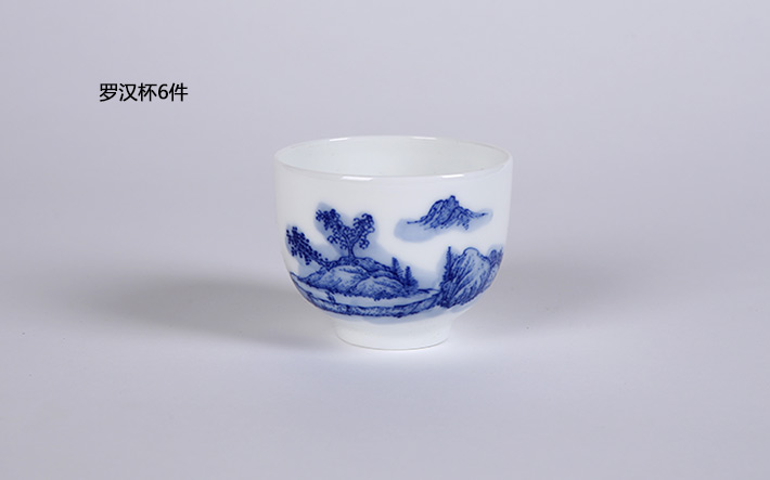 8头手绘青花绿茶具山高水长-产品中心-景德镇陶瓷集团有限责任公司
