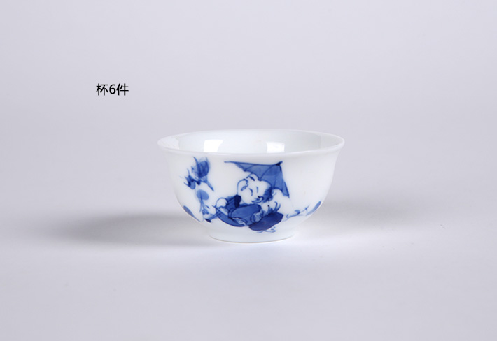 8头手绘茶具青花童趣-产品中心-景德镇陶瓷集团有限责任公司