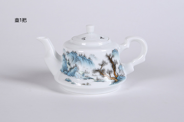 8头清新茶具（青山绿水）-产品中心-景德镇陶瓷集团有限责任公司