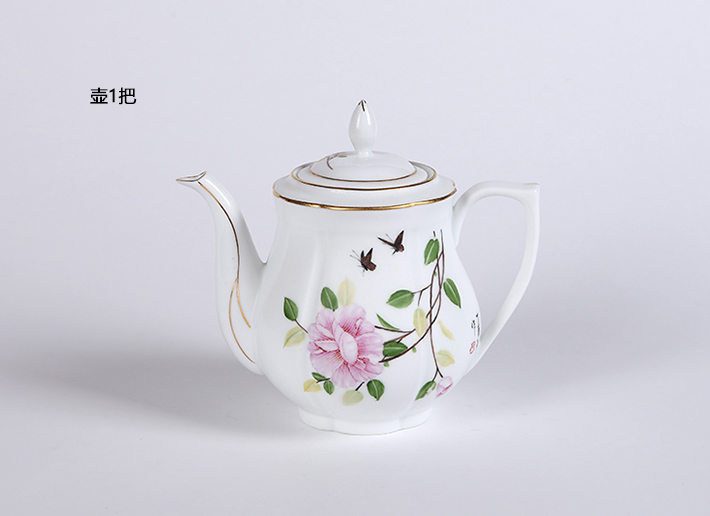 9头莲花茶具（手绘茶香）-产品中心-景德镇陶瓷集团有限责任公司