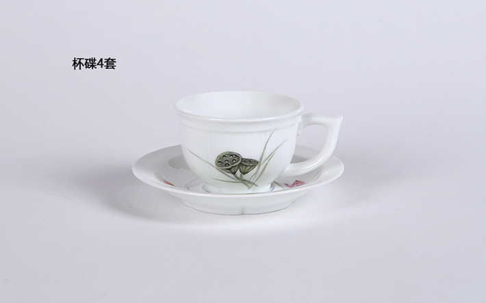 9头莲花茶具（河中小憩）-产品中心-景德镇陶瓷集团有限责任公司