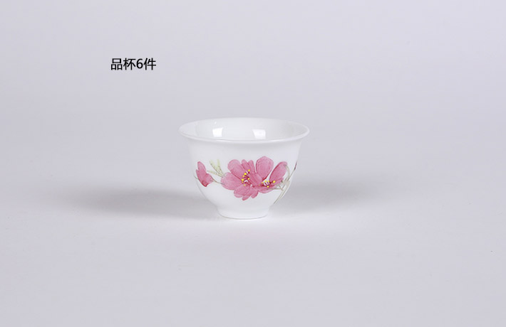 手绘功夫茶具(竹质茶海)水点桃花-产品中心-景德镇陶瓷集团有限责任公司