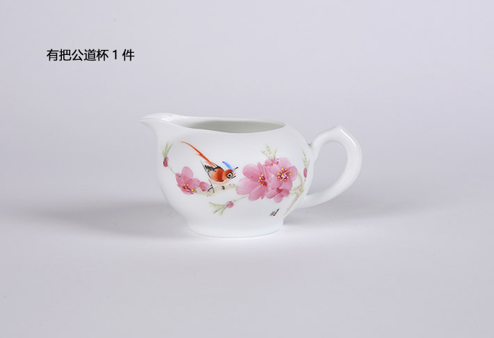 手绘功夫茶具(竹质茶海)水点桃花-产品中心-景德镇陶瓷集团有限责任公司