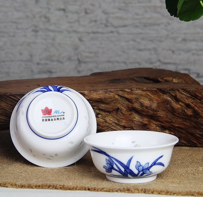 8头玲珑半刀泥青花时光茶具兰花-产品中心-景德镇陶瓷集团有限责任公司