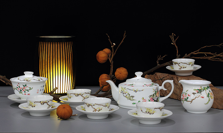 15头搪瓷彩茶具（金玉满堂）-产品中心-景德镇陶瓷集团有限责任公司