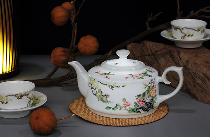 15头搪瓷彩茶具（金玉满堂）-产品中心-景德镇陶瓷集团有限责任公司
