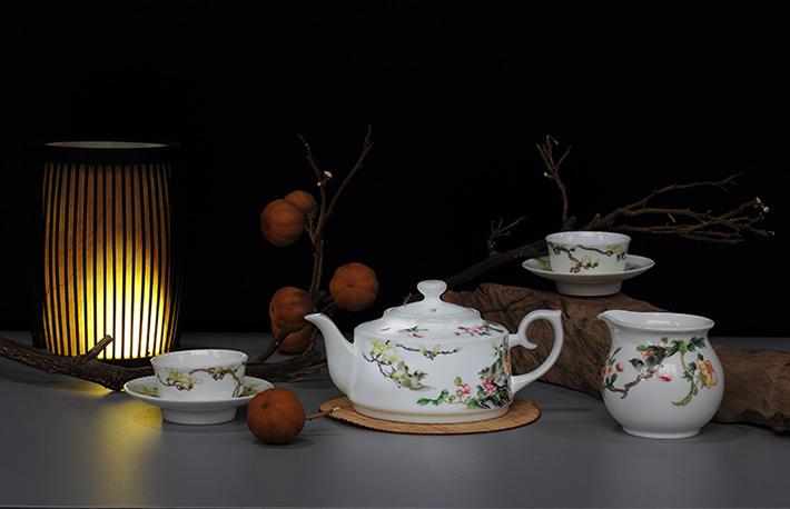 15头搪瓷彩茶具（金玉满堂）-产品中心-景德镇陶瓷集团有限责任公司
