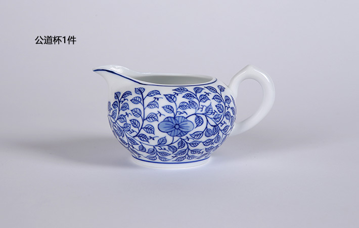 8头手绘功夫茶具（缠枝莲）-产品中心-景德镇陶瓷集团有限责任公司