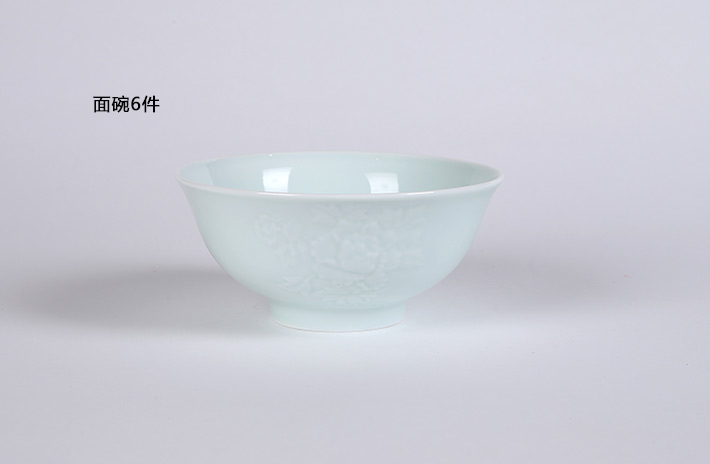 32头影青镌刻餐具--牡丹花-产品中心-景德镇陶瓷集团有限责任公司