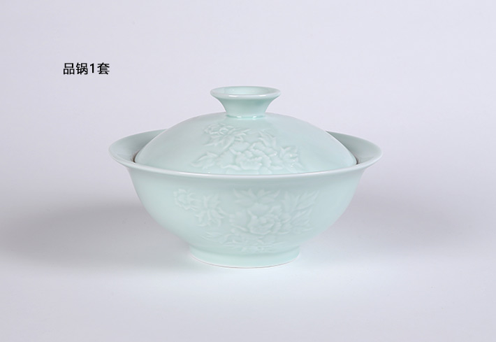 32头影青镌刻餐具--牡丹花-产品中心-景德镇陶瓷集团有限责任公司