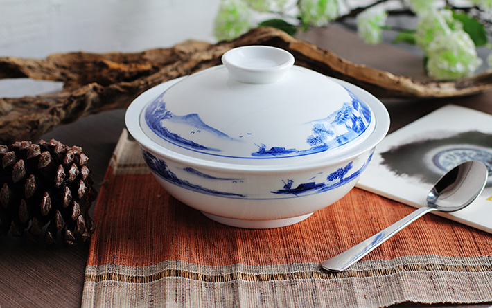 56头釉下彩中餐具山水-产品中心-景德镇陶瓷集团有限责任公司