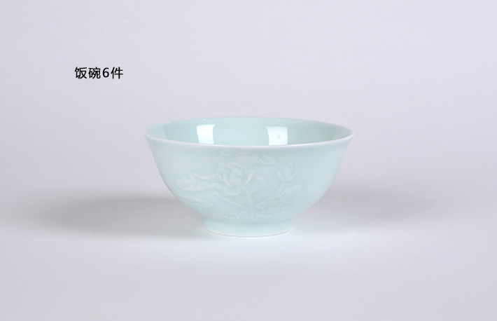 32头影青镌刻餐具荷花-产品中心-景德镇陶瓷集团有限责任公司