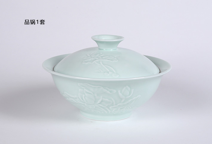 32头影青镌刻餐具荷花-产品中心-景德镇陶瓷集团有限责任公司