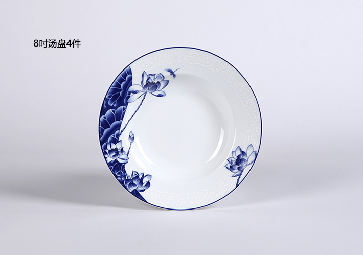 28头荷塘清韵中餐具-产品中心-景德镇陶瓷集团有限责任公司